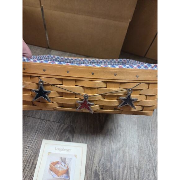 Longaberger Vacation Keepsake Basket Liner Protector USA Flag Charms #10244 - Picture 3 of 8